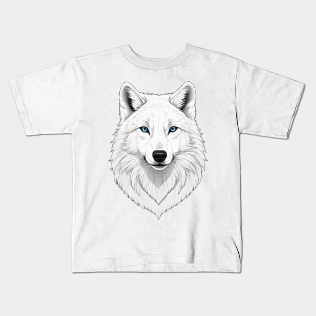 Arctic Wolf Kids T-Shirt by Pearsville